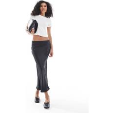 New Look Satin Midi Skirt - Black