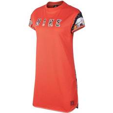 Nike Orange Klänningar Nike All-Over Stretch Mesh Crew Neck Short Sleeve Dress - Orange