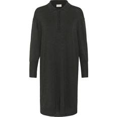Cut-Out Kjoler Kaffe Kjole Lizza - Dark Grey Melange