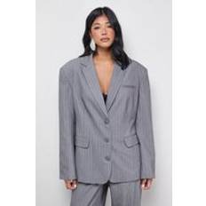 Oversize - Women Blazers Warehouse Pinstripe Oversized Grandad Blazer Co-ord - Grey