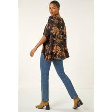 Floral Buttoned Back Top - Amber
