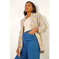 Multicoloured Cardigans Roman Soft Knit Nep Longline Cardigan - Ivory