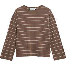 Dame - GOTS (Global Organic Textile Standard) Sweatere Armedangels Longsleeve Fine Stripe Gots - Braun