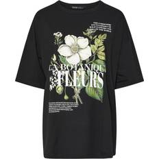 Women T-shirts Yours Floral Boxy Graphic T-Shirt - Black
