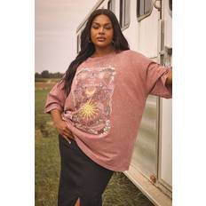 Orange T-shirts Yours Flower Graphic Oversized Tshirt - Orange