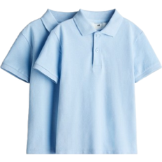 Blue Polo Shirts Children's Clothing H&M Cotton Polo Shirts 2-pack - Light Blue (0998289003)
