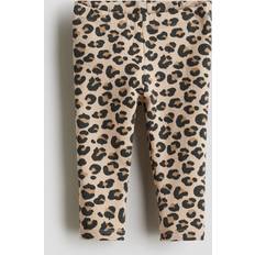 Beige Trousers Children's Clothing H&M Printed Brushed Inside Leggings - Beige/Leopard Print (1292343001)