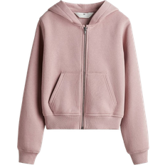 H&M Pige Støvet Rosa Hoodie Med Lynlås - Støvet Rosa