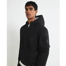River Island Herr Ytterkläder River Island Regular Fit Hooded Bomber Jacket - Black