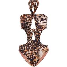 Beige - Sportswear Garment Swimwear Guess Animal-Print One-Piece Swimsuit - Beige