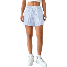Shein EZwear Woven Women's Casual Shorts - Blue/White