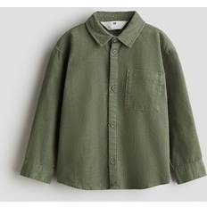 H&M Skjorter H&M Dreng Kakigrøn Bomuldsfløjl Skjorte