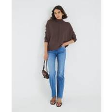 River Island S Jumpers River Island Knitted High Neck Ribbed Jumper - Brown