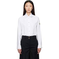 Breathable - Women Shirts Moncler Long Single Cuff Shirt - Silk White