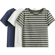 H&M T-shirts 3-Pack - Dark Blue/White Striped (0544290075)