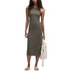 Lululemon All Aligned Geripptes Midi-Kleid Für Frauen - Army Green