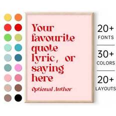 Shein 1Pc Custom Quote Print Multicolor Poster