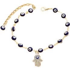 Transparent Anklets Shein 1pc Minimalist Vintage Turkish Evil Eye Anklet With Rhinestones