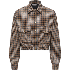 Wool Shirts Moncler Check Wool Blend Long Sleeve Shirt - Multicolour