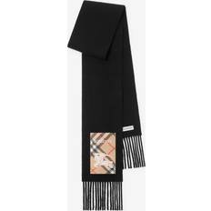 Burberry Halstørklæde & Sjal Burberry Check Label Cashmere Scarf - Black/Sand