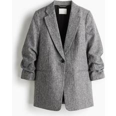 4XL Blazers H&M Ladies Gathered Sleeve Blazer - Grey