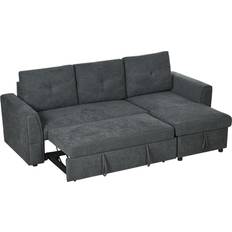 Plastic Sofas Homcom Convertible Dark Grey Sofa 3 Seater