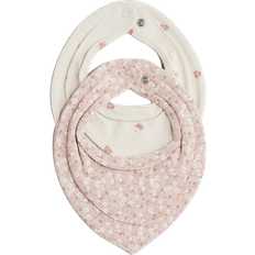 Baby Trekantstørklæde 2-Pak - Lys Rosa/Blomstret