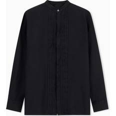 Linen Shirts - Pleats Emporio Armani Garment Dyed Linen Shirt Guru Collar Pleated