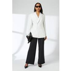 Natural Blazers Principles Double Breasted Linen Pinstripe Blazer - Natural