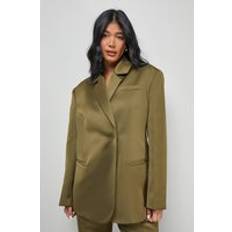Oversize - Women Blazers Warehouse Premium Satin Oversized Blazer Co-ord - Green