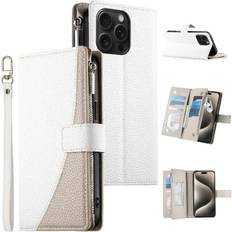 GANGXUN iPhone 15 Pro Max Leather Case Wallet Slots