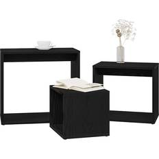 Sort - Træ Indskudsborde vidaXL Nesting Borde 3 Stk Sort Eg Konstrueret Træ Indskudsbord 3stk