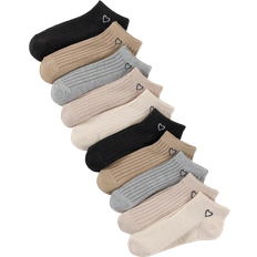 Shein 10 Pairs Women's Striped Heart Outdoor Sports Casual Short Socks