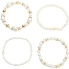 Shein Fashionabel Love Armband Med Pärlor - Guld