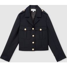 Women - Wool Jackets Reiss Jaque Wool Cropped Jacket - Black