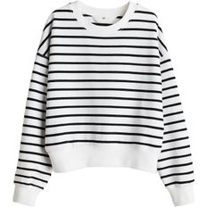 H&M Crew Neck Sweatshirt - White/Striped (1228171011)