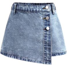 Skirts Shein Tween Girls Summer Y2K Casual Boho Button Denim Skirt - For Girls Summer