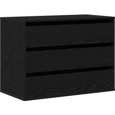 vidaXL 868902 Black Oak Chest of Drawer 80x58cm