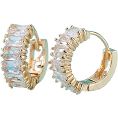 Shein Cubic Zirconia Decor Hoop Earrings