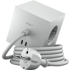 Grenuttag & Grenproppar på rea Avolt Square 1 grenuttag 30W Dual USB-C & Magnetic base 1.8m Gotland Gray