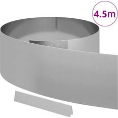 Metal Bedkanter vidaXL Have Græsafgrænsning Sølv 450 x 25 cm