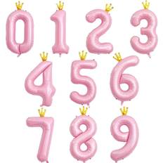 Party Foil Balloons Shein 1pc Oversized 42-Inch 4D Pink Color Number Foil Balloon