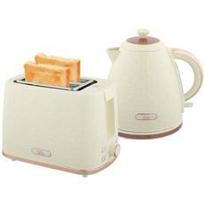 1.7L Fast Boil Kettle & 2 Slice Toaster Set Beige