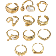 11 Pcs/Set Punk Rings Set For Women Vintage Geometric Rings Set Fashion Personalized Jewelry Gifts Match With Daily Outfits