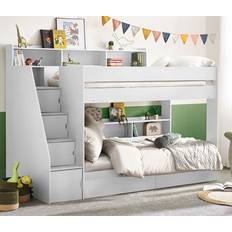 White Bunk Beds Happy Beds Tuscan Staircase Single White Bunk Bed