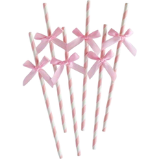 Shein 1-20pcs/10pcs/1set Glitter Bow Decor Straws