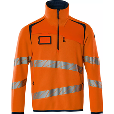 Mascot 19005-351 Accelerate Safe Knitted Jumper with Half Zip - Hi-Vis Orange/Dark Navy