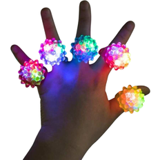 Shein 5/10pcs Glow Rings LED Light Up Glow Rings Party Favors Toys Flashing LED Lights Glow In The Dark Wedding Halloween Christmas Concert Club Party Supplies