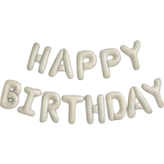 Shein Cream Happy Birthday Balloons Banner, 16 Inch