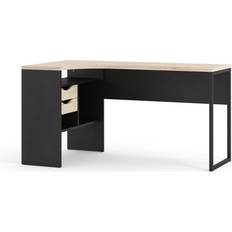 Desk with drawers Tvilum Function Plus Corner Matte Black/Oak Writing Desk 81x145.1cm